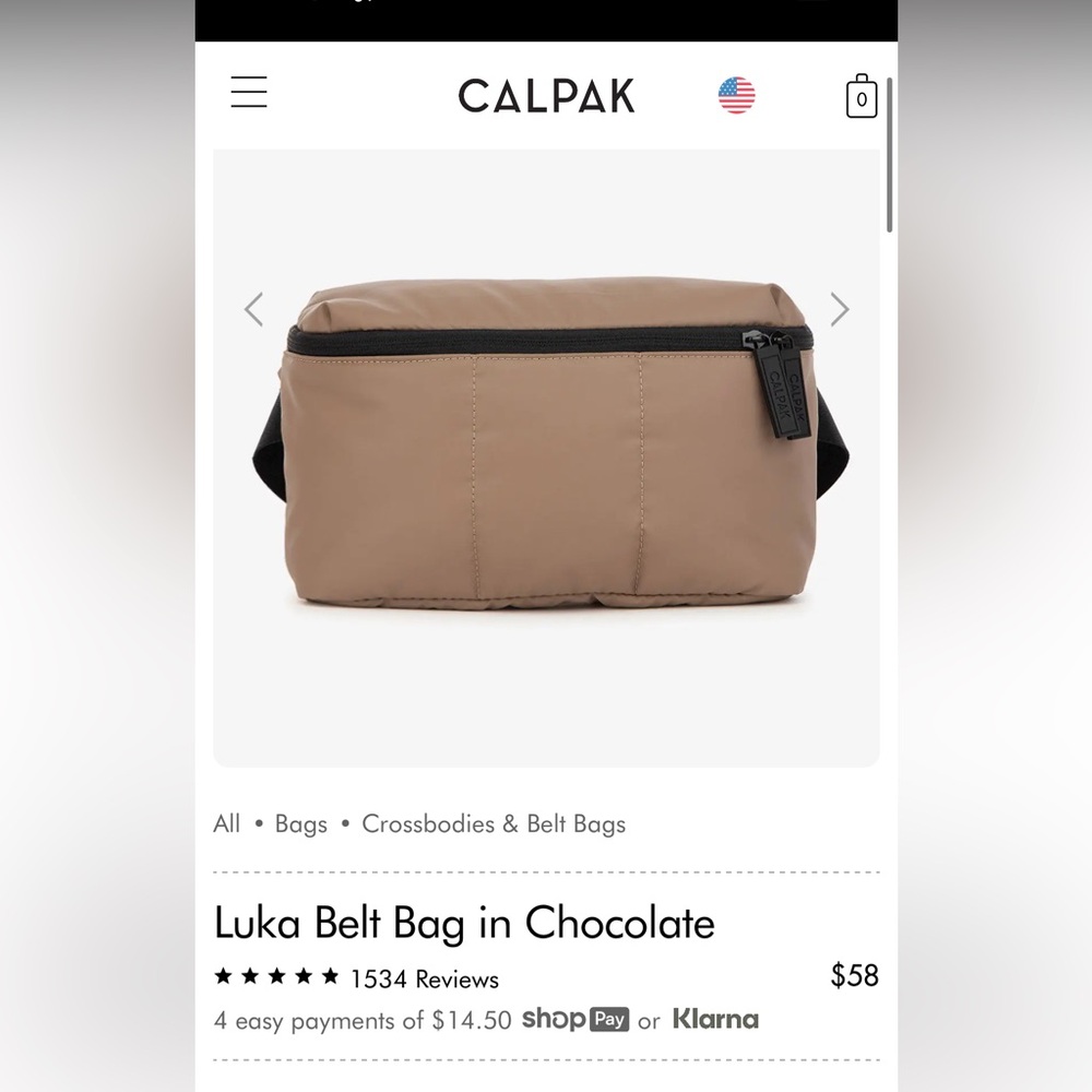CALPAK LUKA BELT BAG IN CHOCOLATE